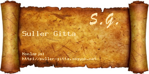 Suller Gitta névjegykártya